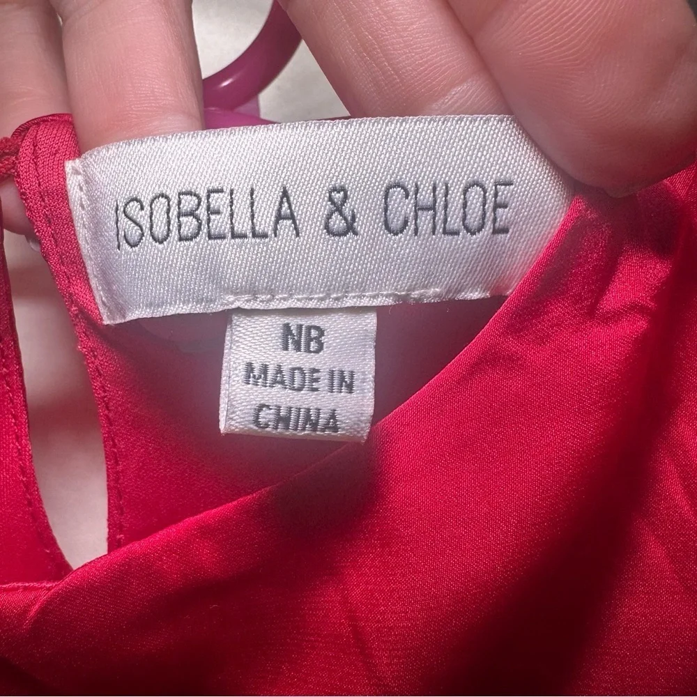 Isobella & Chloe Red Bow Gown Dress Newborn Christmas Festive